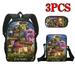 Boy Girl Kids School Book Bags Birthday Christmas Gift 3PCS Women Bagpack Charm Student Cartoon Figure Anime Encanto Reduce Burden Shoulder Bag Pencil Box (#6)