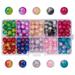 Crackle Lampwork Glass Beads 8mm Crackle Beads 10 Colors Round Handcrafted Crackle Beads Decorative Multi-Color Glass Beads Handcrafted DIY Round Beads for Ornament Bracelet