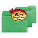Smead SuperTab Colored File Folders 1/3-Cut Tabs: Assorted Letter Size 0.75 Expansion 11-pt Stock Green 100/Box