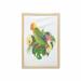 Tropical Wall Art with Frame Exotic Agapornis Parrot on Branch with Hibiscus Flowers and Leaves Illustration Printed Fabric Poster for Bathroom Living Room 23 x 35 Multicolor by Ambesonne