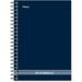 Mead Fashion Wire Bound Notebook - 140 Sheets - Wire Bound - 0.28 Ruled - 5 x 7 - White Paper - Navy Cover - Cardboard Cover - Pocket Perforated - 1 Each | Bundle of 5