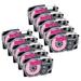 GREENCYCLE 10 Pack Compatible for Casio XR-12FPK XR12FPK Black on Fluorescent Pink Label Tape for KL-120 KL-60 KL-100 KL750 KL780 KL2000 KL7000 KL7200 KLP1000 Label Maker 12mm 1/2 x 5.5m 18 Feet