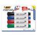 BIC Intensity Bold Tank-Style Dry Erase Marker Extra-Broad Bullet Tip Assorted Colors 4/Set
