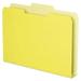 Double Stuff File Folders 1/3-Cut Tabs: Assorted Letter Size 1.5 Expansion Yellow 50/Pack | Bundle of 10 Packs