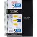 Mead 9-12 x 6 5-Subject Notebook - Wire Bound - 6 x 9 1/2 - White Paper - Plastic Cover - Pocket Divider Perforated Subject - 1 Each | Bundle of 5