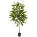 Nearly Natural 52 Plastic and Polyester Long Leaf Ficus Artificial Plant Green