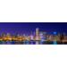 Chicago skyline with Cubs World Series lights night Lake Michigan Chicago Cook County Illinois USA Poster Print by Panoramic Images (36 x 12)