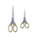 Titanium Bonded Scissors 5 and 7 Long 2.25 and 3.5 Cut Lengths Gray/Yellow Straight Handles 2/Pack