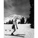 Woman skiing on snow Mt Rainier National Park Washington State USA Poster Print (18 x 24)