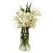 Nearly Natural Cymbidium Orchid with Vase