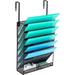 7 Tier Wall Mounted Hanging File Organizer Cubicle Wall File Holder Vertical Document Organizer for Office Home Black