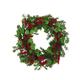 GDF Studio Loveren 25.5 Inch Eucalyptus and Pine Artificial Wreath with Berries Green and Red