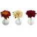 Nearly Natural Home Decor Dahlia with Decorative Vase (Set of 3)