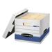 Bankers Box STOR/FILE Medium-Duty Letter/Legal Storage Boxes Letter/Legal Files 12.75 x 16.5 x 10.5 White/Blue 4/Carton