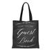 SIDONKU Canvas Tote Bag Wedding Our Guestbook Chalkboard Sign Rustic Signage Please Reusable Handbag Shoulder Grocery Shopping Bags
