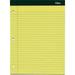 TOPS Double Docket Ruled Writing Pads - Letter 100 Sheets - Double Stitched - 0.34 Ruled - 16 lb Basis Weight - 8 1/2 x 11 - Canary Canary Paper - Green Binder - Perforated Stiff-back Resist Ble