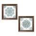 Gango Home Decor Contemporary Mandala Morning V & VI Blue and Gray by Anne Tavoletti (Ready to Hang); Two 12x12in Gold Trim Framed Prints