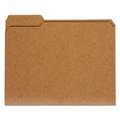 Universal UNV16133EE Reinforced Kraft 1/3-Cut Assorted Top Tab File Folders - Letter Size Brown (100/Box)