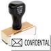Large Confidential with Envelope Rubber Stamp Wooden Handle Rubber Stamp Laser Engraved Dies Impression Size 7/8 tall x 2-1/4â€� Uses a Separate Stamp Pad