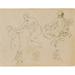 Two Female Nudes; Seated Male Nude (after Michelangelo); Three Equestrian Figures (from Sketchbook) Poster Print by