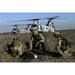 Marines and sailors being transported in CH-53 and CH-46 helicopters Poster Print (33 x 22)