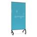 Ghent Pointe Non-Magnetic Mobile Glass Dry Erase Board Blue Black Frame 77x36