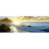 Lonely fisherman on beach at sunrise Land s End Baja California Sur Mexico Poster Print (27 x 9)