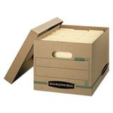 Bankers Box 1277601 STOR/FILE Storage Box Letter/Legal Lift-off Lid Kraft/Green 12/Carton