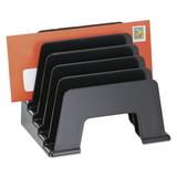 Recycled Plastic Incline Sorter 5 Sections Dl To A5 Size Files 8 X 5.5 X 6 Black | Bundle of 5 Each