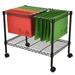 Single Tier File Cart Metal Rolling File Cart for Classroom Office Living Room Home Office Hanging File Cart with Wheels - Black
