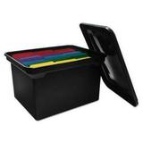 Advantus File Tote Storage Box w/Lid Legal/Letter Plastic Black (34052)