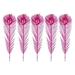 Queens of Christmas 12 in. Glittered Peacock Feather Pick for Christmas Decoration Pink - Pack of 5