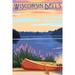 Wisconsin Dells Wisconsin Canoe and Lake (16x24 Giclee Gallery Art Print Vivid Textured Wall Decor)