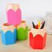 Creative Pen Vase Pencil Pot Makeup Brush Holder Stationery Desk Tidy Container Red Plastic