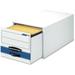 Bankers Box FEL00312 Stor/Drawer Steel Plus Legal-size File Storage Boxes 6 / Carton White Blue