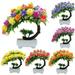 Ludlz 1Pc Artificial Flowers Artificial Plants Artificial Flowers Bonsai Artificial Hydrangea Flowers in Ceramic Vase Mini Potted Plant for Wedding Home Party Office Table Decor