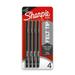 Sharpie Pens Felt Tip Pens Fine Point (0.4mm) Black 4 Count