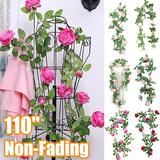 Cheer.US Artificial Peony Garland Flowers Floral Greenery Garland Rose Flower Vine Garland with Mixed Peony Flowers and Green Leaves for Wedding Dining Table Home Party Decor-110