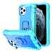 Allytech Compatible with iPhone 12 Pro Max Case 3 Layer Heavy Duty Shockproof Protective Ring Holder Kickstand Holster Case for Apple iPhone 12 Pro Max 2020 Release[6.7 inch] Green + Blue