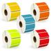 5 Rolls Zebra Compatible Color 2x1 One of Each Roll: RED GREEN YELLOW BLUE ORANGE. 1 300 Blank Labels per Roll