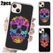 Skull romantic for iPhone 13 iPone 13 pro max iPhone 6 6S 7 8 Plus X XS XR XS Max 11 Pro Max 2021 Case tpu case 2pcs