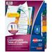 Avery 8 Tab Dividers Customizable TOC Multicolor 1 Set (11817)