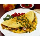 Food - Cheese and Mushroom Omelette garnished with chopped green onions