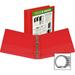 Samsill Economy Round Ring View Binders 1 Binder Capacity - Letter - 8 1/2 x 11 Sheet Size - 225 Sheet Capacity - 3 x Round Ring Fastener(s) - 2 Internal Pocket(s) - Chipboard Polypropylene - Red