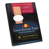 Southworth 100% Cotton Linen Resume Paper Almond 32 lbs. 8-1/2 x 11 100/Box RD18ACFLN