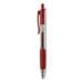 Universal UNV39914 Clear Barrel Roller Ball Retractable Gel Pen- Red Ink- Medium- Dozen