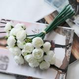 27 Head Tea Rose Bouquets Fake Silk Flowers Home Wedding Decor;27 Head Tea Rose Bouquets Fake Silk Flowers Wedding Decor