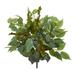 Nearly Natural 14in. Mixed Ficus Fittonia and Berries Bush Artificial Plant (Set of 6) Green