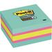 Post-it-1PK Post-It® Super Sticky Notes Cube - 3 X 3 - Square - 360 Sheets Per Pad - Aqua Splash Sunnysid