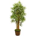 Nearly Natural 4.5 Bamboo Artificial Tree in Coiled Rope Planter